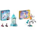 LEGO 43218 Disney Princess Annas und Elsas magisches Karussell & 31140 Creator 3in1 Magisches Einhorn Spielzeug, Seepferdchen