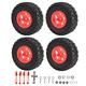 RC Truck Wheels Set 1/10 4pcs RC Short Course Truck Tires Professional High Simulation RC Tires Replacement for TRAXXAS SLASH RC Car(red)