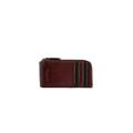 Ted Baker Nanns Contrast Detail RFID Blocking Leather Zip Around Coin Card Holder Wallet Pouch in Burgundy and Black