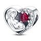 925 Sterling Silver Mom To Be And Baby Crystal Heart Bead Charm For Pandora Bracelets Charms Necklaces | Cubic Zirconia | Gift Boxed