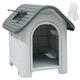 YITAHOME Plastic Dog House, Water Resistant & Anti-UV Insulated Pet House Outdoor Indoor, Dog Kennels for Outside Puppy Shelter with Elevated Floor/Air Vents/Skylight, Grey (75×59.2×66 cm)
