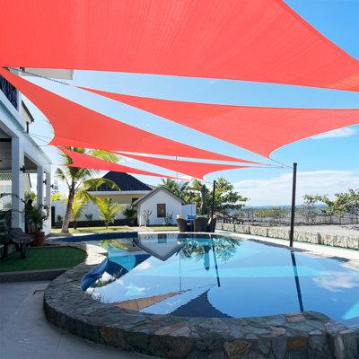 Artpuch Triangle Patio Shade Sail Pool Garden Yard Lawn Carport in Red | 84 W x 108 D in | Wayfair BWFAP-USCMSG07090920