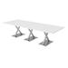 Skutchi Designs, Inc. 10 Person Modular Rectangular Conference Table w/ x Bases Wood/Metal in White | 29 H x 120 W x 45 D in | Wayfair