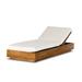 Loon Peak® Fiorangela Outdoor Teak Chaise Lounge Wood/Solid Wood in Brown/White | 12 H x 27.5 W x 78.75 D in | Wayfair