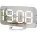 Ivy Bronx Gladwyn Tabletop Clock Plastic/Acrylic in White | 3.4 H x 6.22 W x 1 D in | Wayfair DD3A792CEA2540CDAD595D0A335631DA