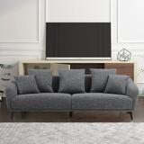 Corrigan Studio® Upholstered Sofa Polyester in Gray | 26.77 H x 85.23 W x 36.61 D in | Wayfair 49AF8FBB489645BC8E97F6A93897F288