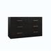 Mercer41 Neculaiu 6 - Drawer Dresser Wood in Black | 27.95 H x 47.25 W x 15.75 D in | Wayfair 652D973C360546CFB3F3BE03BBBD5DA0