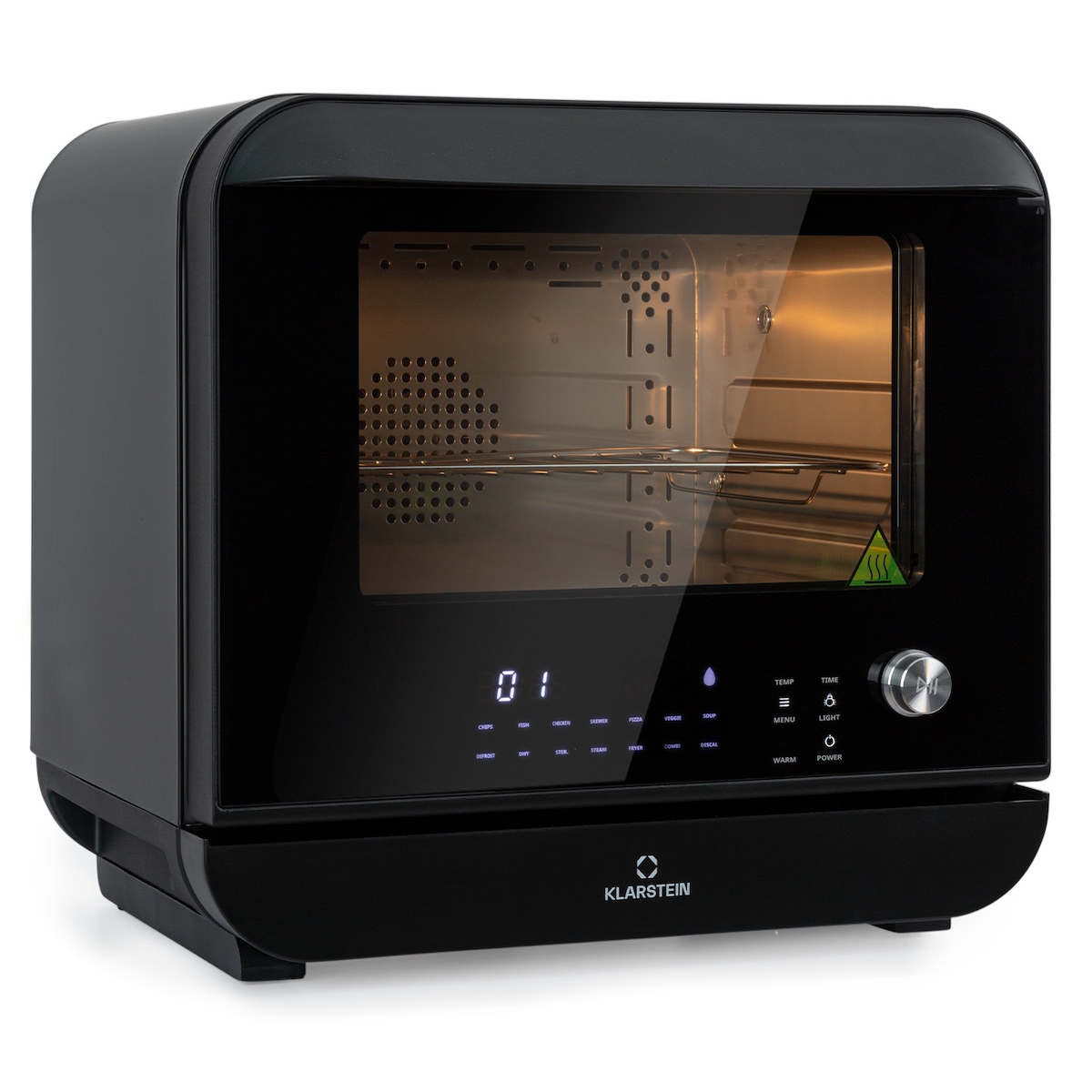 Klarstein Vita Pro Heißluftfritteuse Dampfgaren 2450 W 18 Ltr 800 ml Wassertank Schwarz Image