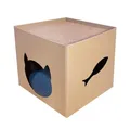 Maison de chat en carton avec grattoir pour l'exercice coussin à gratter