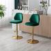 Modern Adjustable Swivel Bar Stools Chair Velvet Upholstered,Green - Set of 2