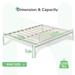 Novilla Metal Platform Bed Frame, Wood Slat Support, White