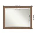 Amanti Art Beveled Bathroom Wall Mirror - Alta Frame Alta Medium Brown Outer Size: 45 x 35 in