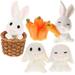 6PCS Mini Bunny Figurines Novelty Table Desk Decoration Vivid Bunny Figurines