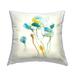 Stupell Industries Blue Abstract Flower Sprigs Square Decorative Printed Throw Pillow 18 x 18