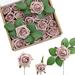 Ling s Moment Artificial Flowers 1.5 and 2 Dusty Rose 25pcs Realistic Rose Buds and Petite Roses w