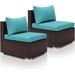 NICESOUL Conversation Sets Outdoor Patio Furniture Sofa Set (Gray Corner)