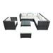 BenJara 8 Piece Outdoor Sectional Sofa Set All Weather Woven Rattan White Gray