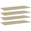 moobody 4 Piece Bookshelf Boards Chipboard Replacement Panels Storage Units Organizer Display Shelves Sonoma Oak for Bookcase Storage Cabinet 39.4 x 15.7 x 0.6 Inches (W x D x H)