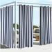 Outdoor Decor Coastal Stripe Indoor/Outdoor Curtain Panel by Navy 50 x 108 108 Inches