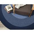 Colonial Mills Beach Party Indoor Outdoor Polypropylene Ombre Braided Rug Navy 7 X7 8 Round Round