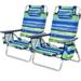 2 or 4-Pack Folding Beach Chair 5-Position Outdoor Reclining Chairs 2 PCS Blue