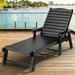 78.7 Long Reclining Outdoor Chaise Lounge Black