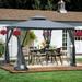 Aukfa Outdoor Patio Gazebo Canopy Tent - 10x10 FT with Mosquito Net Brown Grey