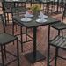 Lancaster Home Indoor/Outdoor 32 Square Bar Height Dining Table with Poly Slats Gray Wash