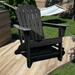 HDPE Resin Wood Adirondack Chair Patio Chairs Lawn Chair Weather Resistant for Garden Backyard Beach Pool & Lawn Furniture Black