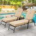 AECOJOY Reclining Outdoor Metal Chaise Lounge (Set of 2) Beige