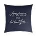 Mozaic Embroidered America the Beautiful Indoor/Outdoor Square Pillow Navy