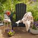 Vrakae Folding Adirondack Chair with Cup Holder Black