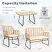 Vrakae 4 Piece Outdoor Patio Rattan Wicker Conversation Set Beige