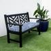 Mozaic Company Humble + Haute Blue and White Stripe Indoor/Outdoor Corded Bench Cushion 40 in x 17 in x 2 in - Nelson Commodore Blue