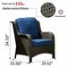OVIOS 8-piece Rattan Wicker Patio Furniture Set Swivel Rocking Chair Set Navy Blue