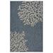 HomeRoots Navy Coral Reef Indoor Outdoor Area Rug 60 W x 84 D x 0.35 H