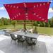 BONOSUKI Outdoor 10 x 6.5ft LED Umbrella Patio Market Table Umbrella Red