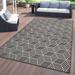 World Rug Gallery Contemporary Geometric Cubes Indoor/Outdoor Area Rug Black - 7 10 X10