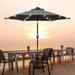 AOOLIMICS LED Outdoor Patio 7.5 ft. Deck Solar Light Market Umbrella Black