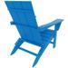 Polytrends Shoreside Modern Poly Folding Eco-Friendly All Weather Adirondack Chair (Set of 4) Pacific Blue