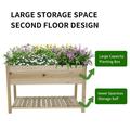 Outdoor Raised Garden Bed Wood Planter Box Elevated Planters Box LightWood - 2Tier-Planter-Box