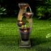 40-inch H Modern Outdoor Fountain - Outdoor Garden Fountain for Patio Grey