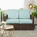 Mozaic Humble + Haute Outdura Vivaldi Indoor/Outdoor Deep Seating Loveseat Cushion Set Vivaldi Aqua - 22.5 in x 22.5 in x 5 in