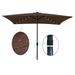 10 x 6.5t Rectangular Patio Umbrella with Crank and Push Button Tilt Chocolate
