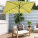 Royalcraft 10 x 6.5 ft Rectangular Patio Market Umbrella with Crank Lemon Green