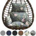 TOPCHANCES Hanging Chair Cushions for Egg Chair Patio Chair Cushion Washable Swing Chair Cushion Garden Hanging Basket Chair Seat Pad (Gray Flower)