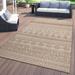 World Rug Gallery Contemporary Geometric Bohemian Textured Flat Weave Indoor/Outdoor Area Rug Brown - 5 X 7