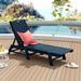 Polytrends Laguna All Weather Poly Pool Outdoor Chaise Lounge - Armless Navy Blue