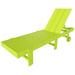 Polytrends Shoreside Modern Poly Eco-Friendly All Weather Reclining Chaise Lounge With Wheels Lime