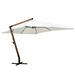 Dcenta Umbrella with Wood Frame Garden Folding Beach Parasol White for Backyard Terrace Poolside Supermarket Outdoor Furniture 118.1 x 157.5 Inches